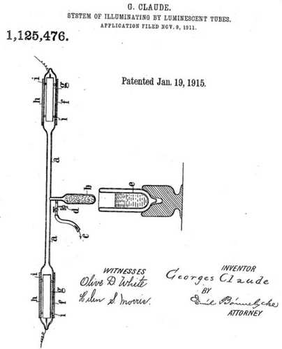 Patent Georga Claude na neonówkę